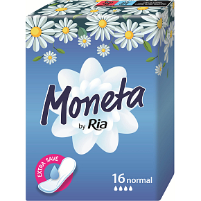 Moneta Normal klasické dámské vložky bez křidélek, 16 ks