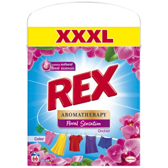 Rex Aromatherapy Orchid & Macadamia Oil Color prací prášek na barevné prádlo 66 dávek 3,96 kg