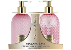 Vivian Gray White Musc Ananas luxusní tekuté mýdlo s dávkovačem 300 ml + luxusní mléko na ruce s dávkovačem 300 ml, kosmetická sada