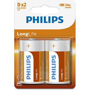 Baterie Philips Longlife 2 ks D R20 mono 1,5V