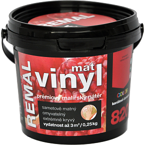 REMAL Vinyl Color mat omyvatelná barva na zeď, 820 korálově červená, 250 g