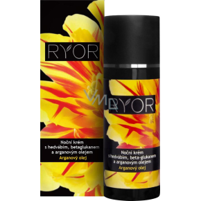 RYOR noční krém s hedvábím, beta-glukanem a arganovým olejem 50 ml