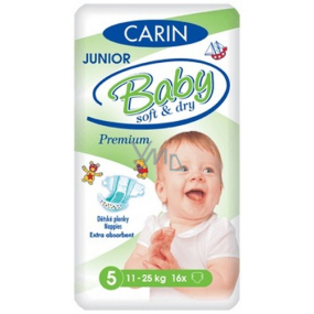 Carin Baby Soft & Dry Junior 5, 11 -25 kg plenkové kalhotky 16 kusů