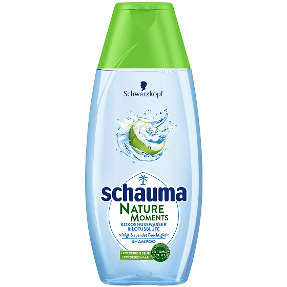 Schauma Nature Moments Indonéská kokosová voda a lotosový květ hydratační a regenerační šampon 400 ml