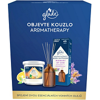 Glade Aromatherapy dárkový set (svíčka 170 g + vonné tyčinky 80 ml)