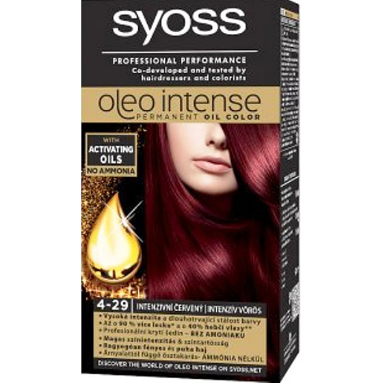 Syoss Oleo Intense Color barva na vlasy bez amoniaku 4-29 Intenzivní červený