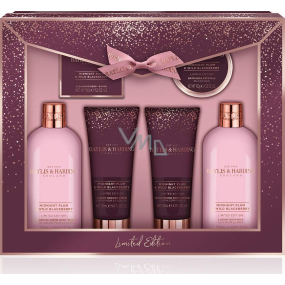 Baylis & Harding Půlnoční švestka a Divoká ostružina mycí gel 300 ml + koupelové mléko 300 ml + toaletní mýdlo 150 g + sprchový krém 130 ml + tělové mléko 130 ml + sůl do koupele 100 g, kosmetická sada