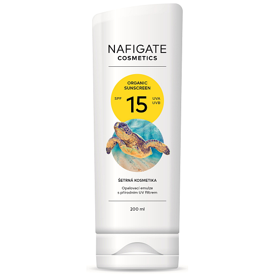Nafigate Cosmetics Organic Sunscreen SPF15 opalovací emulze s přírodním UV filtrem 200 ml