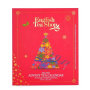 English Tea Shop Bio Adventní kalendář ve tvaru knihy červený, 25 kusů pyramidek sypaného čaje, 13 příchutí,50 g, dárková sada