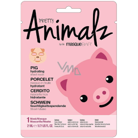MasqueBar Pretty Animalz Prasátko textilní pleťová hydratační maska 21 ml