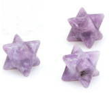 Lepidolit merkaba hmatka z přírodního kamene 13 mm,1 kus, amulet sportovců