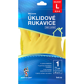 BALhome latexové úklidové rukavice, žluté, velikost L