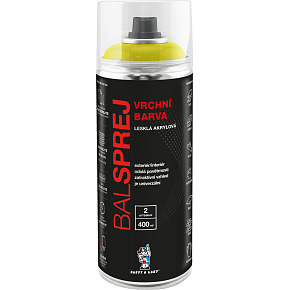 BALSPREJ vrchní univerzální akrylová barva ve spreji, RAL 1016 žluť sírová, 400 ml