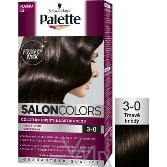 Schwarzkopf Palette Salon Colors barva na vlasy odstín 3-0 Tmavě hnědá
