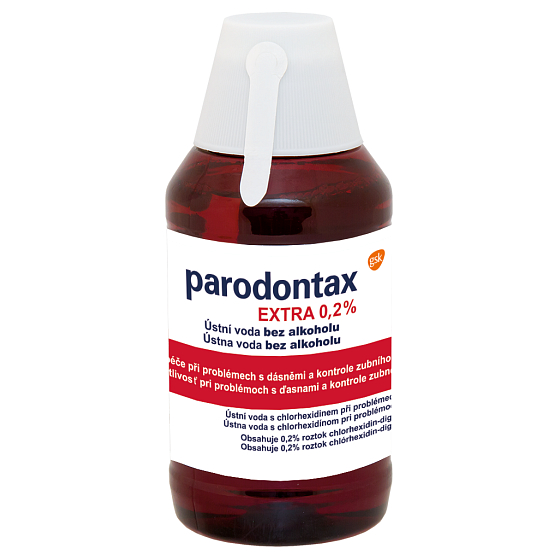 Parodontax Extra 0.2% ústní voda (výplach) pro intenzivní péči při krvácení dásní a parodontóze 300 ml