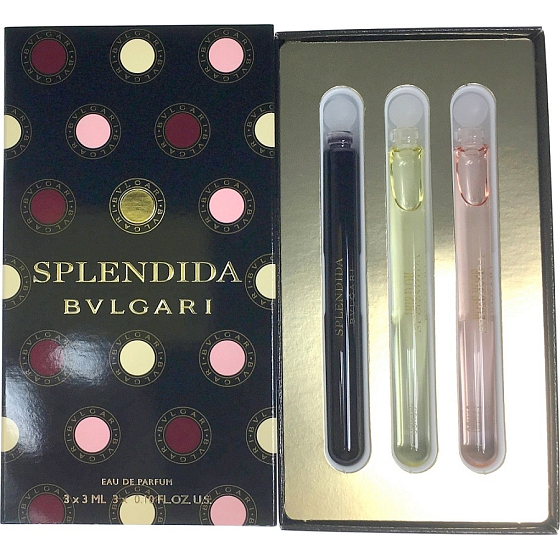 Bvlgari Splendida Mini Set Jasmin Noir EdP 3 ml + Rose Rose EdP 3 ml + Iris d Or EdP 3 ml, dárková sada