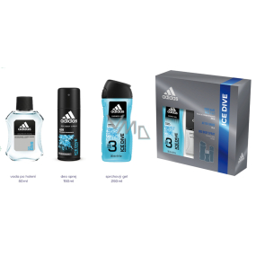 Adidas Ice Dive voda po holení 50 ml + sprchový gel 250 ml + deodorant sprej 150 ml, kosmetická sada