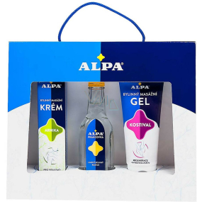 Alpa Francovka lihový bylinný roztok 60 ml + Kostival bylinný masážní gel 100 ml + Arnika bylinný masážní krém 40 g, dárková sada