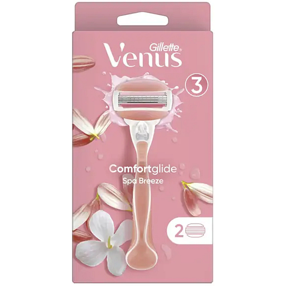 Gillette Venus ComfortGlide Spa Breeze holicí strojek se 3 břity + náhradní hlavice 2 kusy pro ženy
