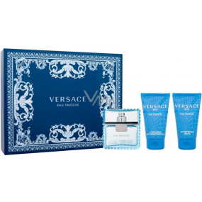 Versace Eau Fraiche Man toaletní voda 50 ml + balzám po holení 50 ml + sprchový gel 50 ml, dárková sada pro muže