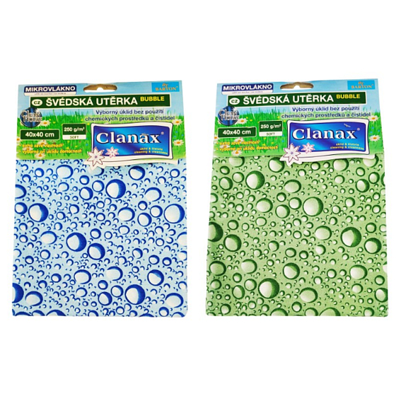 Clanax Bubble Švédská utěrka mikrovlákno různé druhy 40 x 40 cm 250 g 1 kus