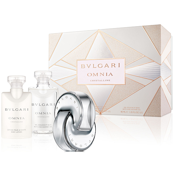 Bvlgari Omnia Crystalline toaletní voda 40 ml + tělové mléko 40 ml + sprchový gel 40 ml, dárková sada