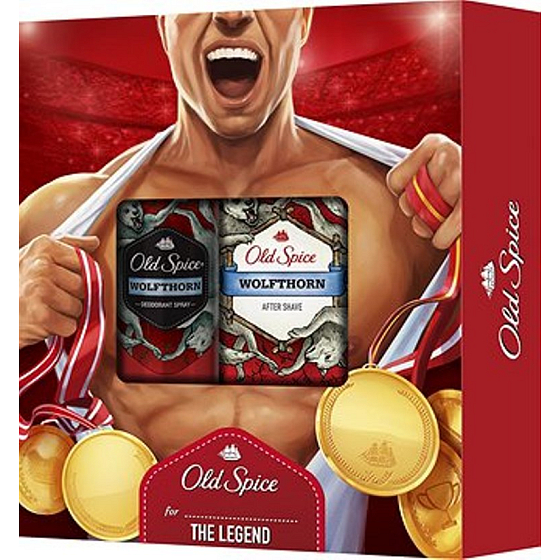 Old Spice Wolfthorn deodorant sprej 150 ml + sprchový gel 250 ml, kosmetická sada