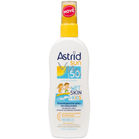 Astrid Sun Wet Skin Kids OF50 transparentní sprej na opalování 150 ml