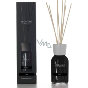 Millefiori Milano Natural Nero - Černá Difuzér 250 ml + 8 stébel v délce 30 cm do středně velkých prostor vydrží minimálně 3 měsíce