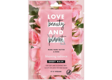 Love Beauty & Planet Murumurské máslo a Růže textilní pleťová maska pro rozjasnění pleti 21 ml 1 kus