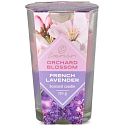 Emocio Orchard Blossom & French Lavender - Rozkvetlé květy a levandule dvoubarevná vonná svíčka sklo 76 x 118 mm 170 g