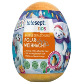 Tetesept Polar Weihnacht šumivá koule oranžová - vejce do koupele s figurkou zvířátka ze severního pólu 172 g