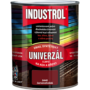 Industrol S2013 univerzál lesk vrchní barva na kov a dřevo, 8440 červenohnědá, 600 ml