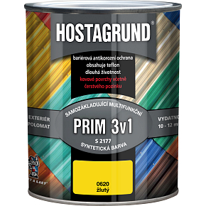 Hostagrund Prim 3v1 S2177 základní i vrchní barva na kov, 0620 žlutá, 600 ml Hostagrund Prim 3v1 S2177 základní i vrchní barva na kov, 0620 žlutá, 600 ml