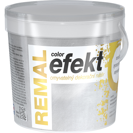 REMAL Color Efekt omyvatelná dekorační barva, 0900 stříbrný, 400 g