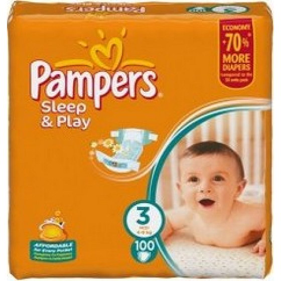 Pampers Sleep & Play 3 Midi 4 - 9 kg plenkové kalhotky 100 kusů
