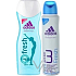 Adidas Fresh Sprchový gel 250 ml + Action 3 Fresh antiperspitant deodorant sprej 150 ml, kosmetická sada