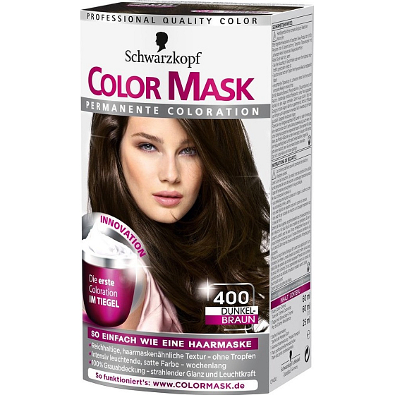 Schwarzkopf Color Mask barva na vlasy 400 Tmavě hnědý