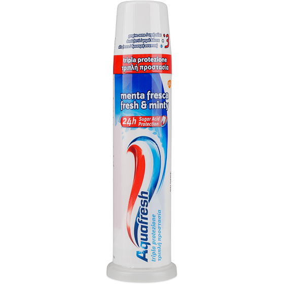 Aquafresh Family Protection Fresh & Minty zubní pasta s dávkovačem 100 ml