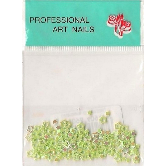 Professional Art Nails ozdoby na nehty hvězdičky zelené 1 balení