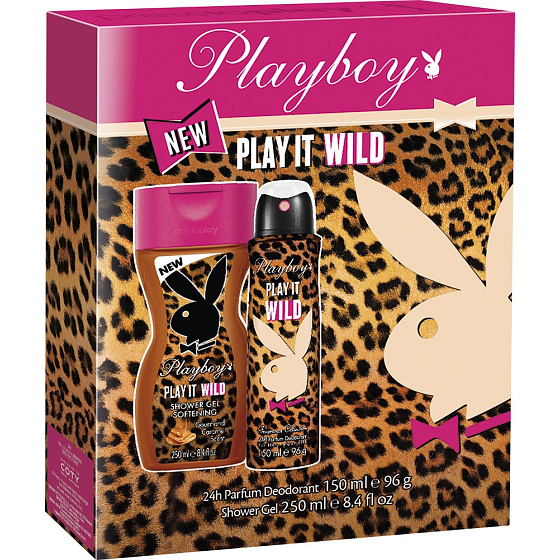 Playboy Play It Wild for Her deodorant sprej 150 ml + sprchový gel 250 ml, kosmetická sada