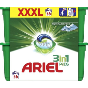 Ariel 3v1 Mountain Spring gelové kapsle na praní prádla 56 kusů 1674,4 g