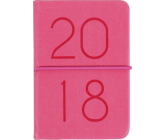 Albi Diář 2018 mini Růžový s gumičkou 7,5 cm × 11 cm × 1,1 cm