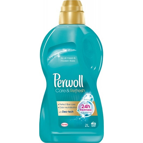 Perwoll Care & Refresh prací gel na syntetické a směsné textilie, zachycuje a neutralizuje nežádoucí pachy přímo v látce 33 dávek 2 l