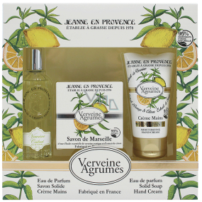 Jeanne en Provence Verveine Cédrat - Verbena a Citrusové plody parfémovaná voda pro ženy 60 ml + toaletní mýdlo mýdlo 100 g + krém na ruce 75 ml, kosmetická sada