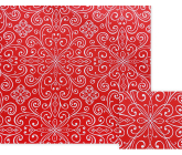 Nekupto Dárkový balicí papír 70 x 150 cm Červený s bílými ornamenty