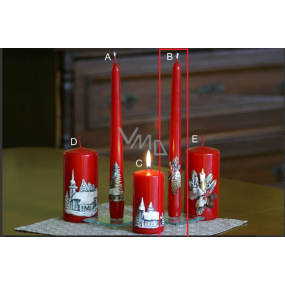 Lima Relief Šišky svíčka červená kónická 22 x 250 mm 1 kus