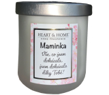 Heart & Home Svěží prádlo sójová vonná svíčka se jménem Maminka 110 g