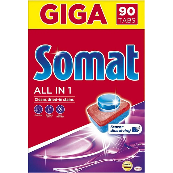 Somat All in 1 Extra tablety do myčky na nádobí 90 kusů