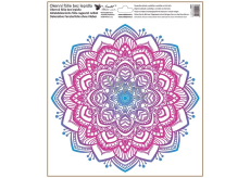 Okenní fólie bez lepidla Růžovo-modrá mandala 30 x 33,5 cm
